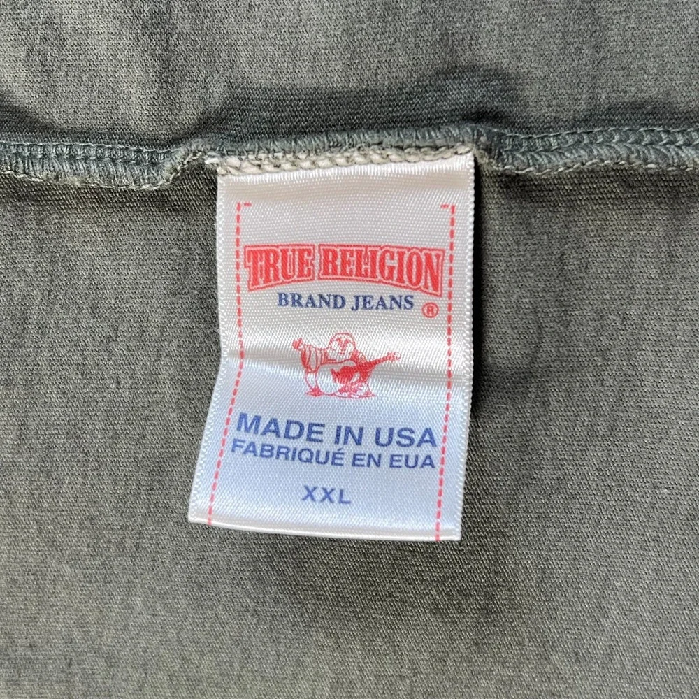 True‎ Religion Graphic T-Shirt Peace Sign FREEDOM Olive Green Men's Size 2XL VTG